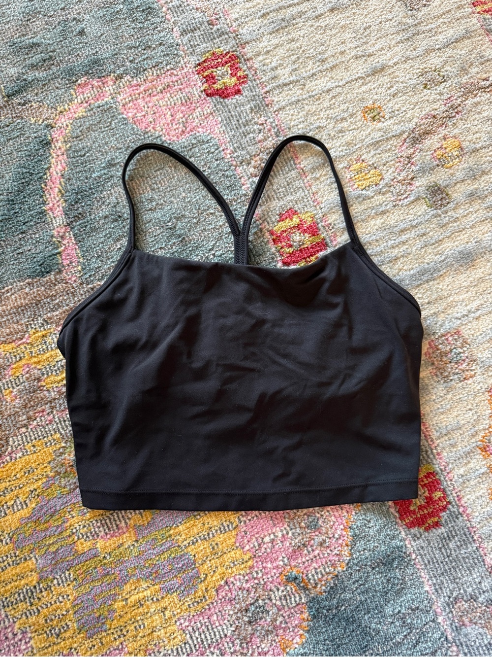 CRZ YOGA Black Stretch Crop Tank with Built-in Sports Bra